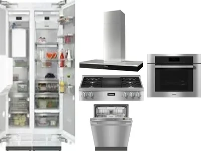 6 Piece Package Includes Refrigerator, Freezer, Cooktop, Wall Oven, Hood And Dishwasher