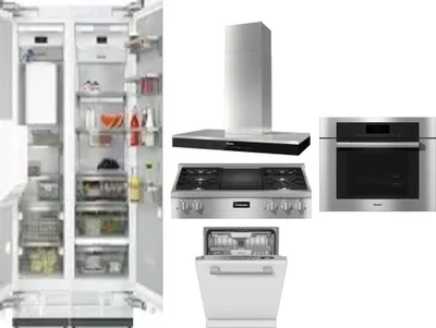 6 Piece Package Includes Refrigerator, Freezer, Cooktop, Wall Oven, Hood And Dishwasher