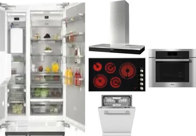 6 Piece Package Includes Refrigerator, Freezer, Cooktop, Wall Oven, Hood And Dishwasher