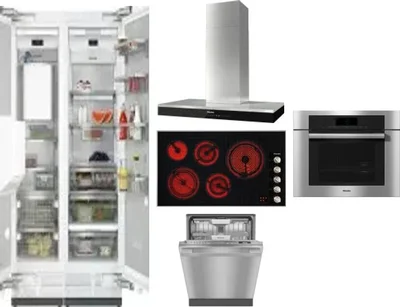 6 Piece Package Includes Refrigerator, Freezer, Cooktop, Wall Oven, Hood And Dishwasher