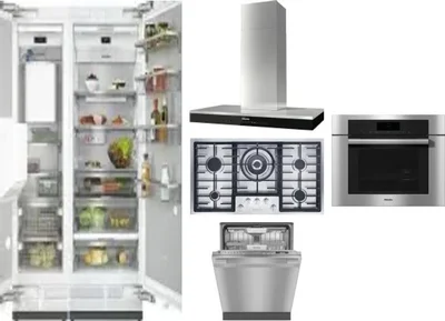 6 Piece Package Includes Refrigerator, Freezer, Cooktop, Wall Oven, Hood And Dishwasher