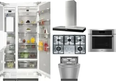 6 Piece Package Includes Refrigerator, Freezer, Cooktop, Wall Oven, Hood And Dishwasher