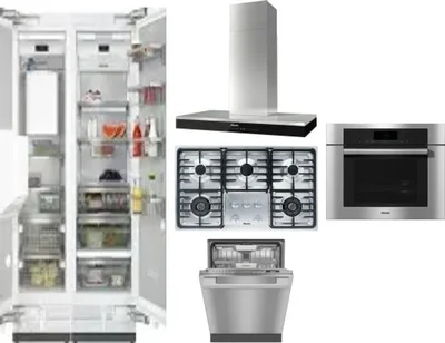 6 Piece Package Includes Refrigerator, Freezer, Cooktop, Wall Oven, Hood And Dishwasher