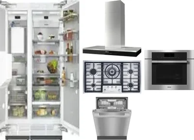 6 Piece Package Includes Refrigerator, Freezer, Cooktop, Wall Oven, Hood And Dishwasher
