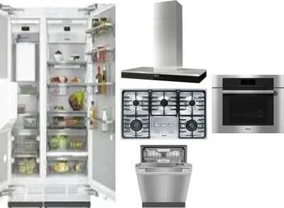 6 Piece Package Includes Refrigerator, Freezer, Cooktop, Wall Oven, Hood And Dishwasher
