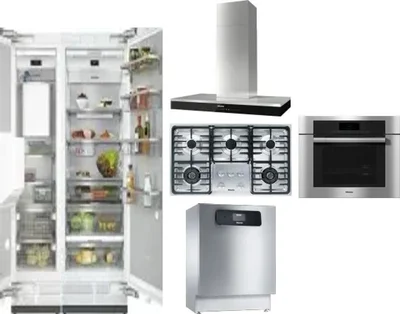 6 Piece Package Includes Refrigerator, Freezer, Cooktop, Wall Oven, Hood And Dishwasher