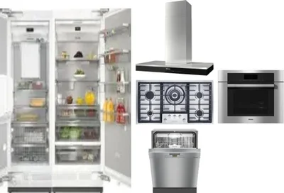 6 Piece Package Includes Refrigerator, Freezer, Cooktop, Wall Oven, Hood And Dishwasher