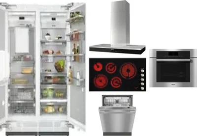 6 Piece Package Includes Refrigerator, Freezer, Cooktop, Wall Oven, Hood And Dishwasher