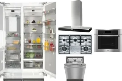6 Piece Package Includes Refrigerator, Freezer, Cooktop, Wall Oven, Hood And Dishwasher