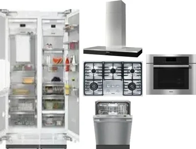 6 Piece Package Includes Refrigerator, Freezer, Cooktop, Wall Oven, Hood And Dishwasher