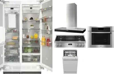 6 Piece Package Includes Refrigerator, Freezer, Cooktop, Wall Oven, Hood And Dishwasher