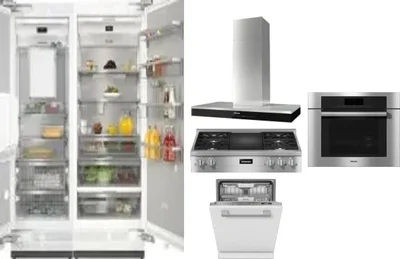 6 Piece Package Includes Refrigerator, Freezer, Cooktop, Wall Oven, Hood And Dishwasher