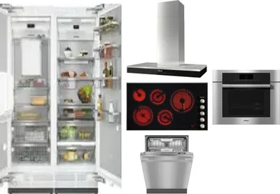 6 Piece Package Includes Refrigerator, Freezer, Cooktop, Wall Oven, Hood And Dishwasher