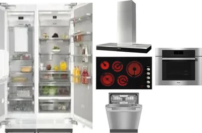 6 Piece Package Includes Refrigerator, Freezer, Cooktop, Wall Oven, Hood And Dishwasher