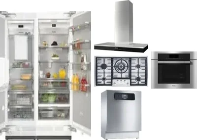 6 Piece Package Includes Refrigerator, Freezer, Cooktop, Wall Oven, Hood And Dishwasher