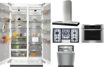 6 Piece Package Includes Refrigerator, Freezer, Cooktop, Wall Oven, Hood And Dishwasher