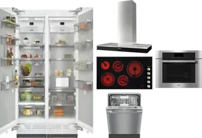 6 Piece Package Includes Refrigerator, Freezer, Cooktop, Wall Oven, Hood And Dishwasher