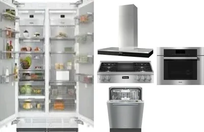 6 Piece Package Includes Refrigerator, Freezer, Cooktop, Wall Oven, Hood And Dishwasher