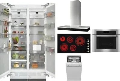 6 Piece Package Includes Refrigerator, Freezer, Cooktop, Wall Oven, Hood And Dishwasher