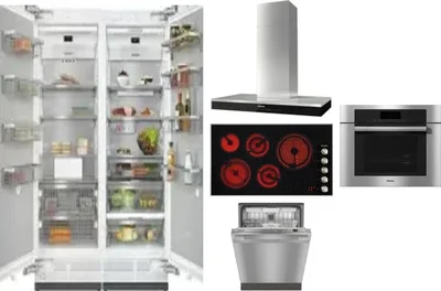 6 Piece Package Includes Refrigerator, Freezer, Cooktop, Wall Oven, Hood And Dishwasher