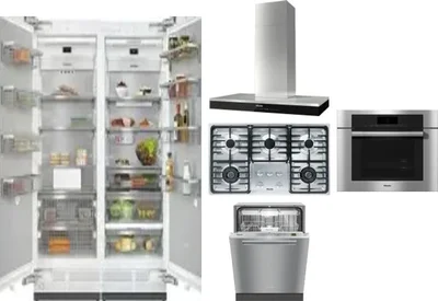 6 Piece Package Includes Refrigerator, Freezer, Cooktop, Wall Oven, Hood And Dishwasher