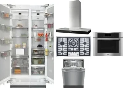 6 Piece Package Includes Refrigerator, Freezer, Cooktop, Wall Oven, Hood And Dishwasher