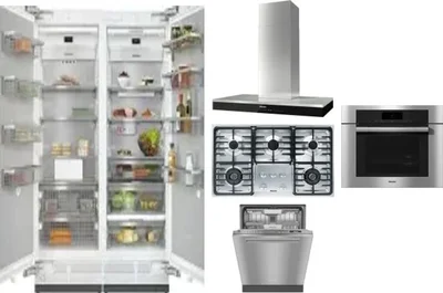 6 Piece Package Includes Refrigerator, Freezer, Cooktop, Wall Oven, Hood And Dishwasher