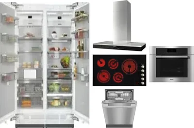 6 Piece Package Includes Refrigerator, Freezer, Cooktop, Wall Oven, Hood And Dishwasher