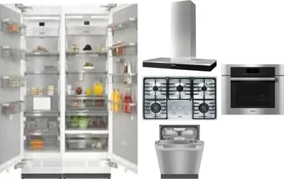 6 Piece Package Includes Refrigerator, Freezer, Cooktop, Wall Oven, Hood And Dishwasher