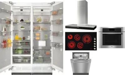 6 Piece Package Includes Refrigerator, Freezer, Cooktop, Wall Oven, Hood And Dishwasher