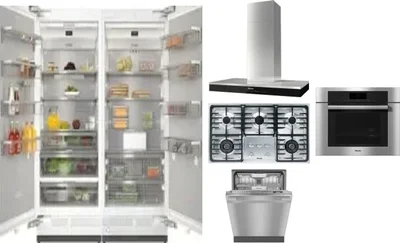6 Piece Package Includes Refrigerator, Freezer, Cooktop, Wall Oven, Hood And Dishwasher