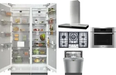 6 Piece Package Includes Refrigerator, Freezer, Cooktop, Wall Oven, Hood And Dishwasher