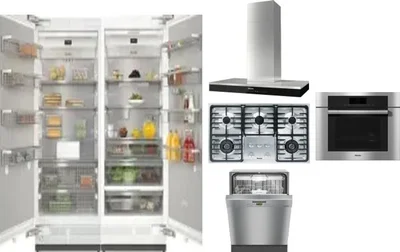 6 Piece Package Includes Refrigerator, Freezer, Cooktop, Wall Oven, Hood And Dishwasher
