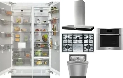 6 Piece Package Includes Refrigerator, Freezer, Cooktop, Wall Oven, Hood And Dishwasher