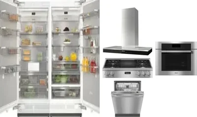 6 Piece Package Includes Refrigerator, Freezer, Cooktop, Wall Oven, Hood And Dishwasher