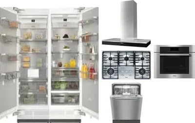 6 Piece Package Includes Refrigerator, Freezer, Cooktop, Wall Oven, Hood And Dishwasher