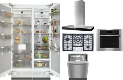 6 Piece Package Includes Refrigerator, Freezer, Cooktop, Wall Oven, Hood And Dishwasher