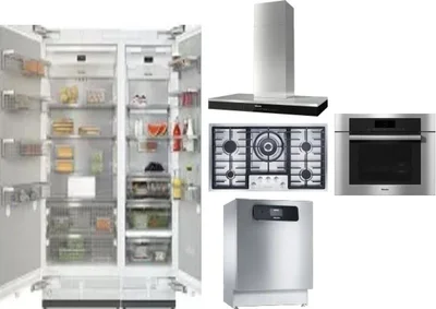 6 Piece Package Includes Refrigerator, Freezer, Cooktop, Wall Oven, Hood And Dishwasher