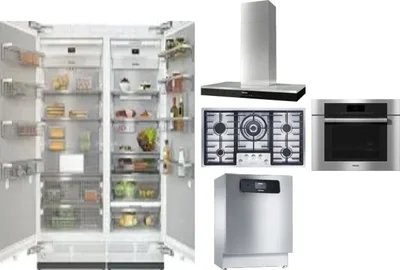 6 Piece Package Includes Refrigerator, Freezer, Cooktop, Wall Oven, Hood And Dishwasher