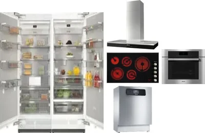 6 Piece Package Includes Refrigerator, Freezer, Cooktop, Wall Oven, Hood And Dishwasher