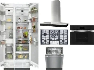6 Piece Package Includes Refrigerator, Freezer, Cooktop, Wall Oven, Hood And Dishwasher