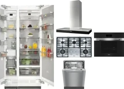 6 Piece Package Includes Refrigerator, Freezer, Cooktop, Wall Oven, Hood And Dishwasher