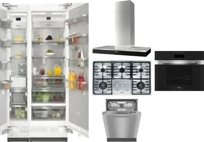 6 Piece Package Includes Refrigerator, Freezer, Cooktop, Wall Oven, Hood And Dishwasher