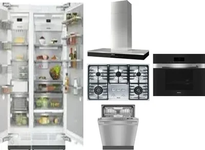 6 Piece Package Includes Refrigerator, Freezer, Cooktop, Wall Oven, Hood And Dishwasher