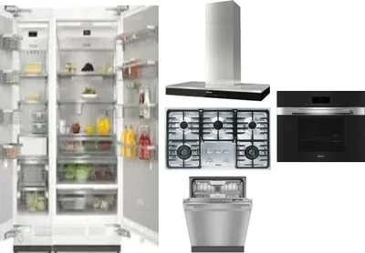 6 Piece Package Includes Refrigerator, Freezer, Cooktop, Wall Oven, Hood And Dishwasher