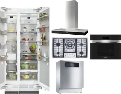 6 Piece Package Includes Refrigerator, Freezer, Cooktop, Wall Oven, Hood And Dishwasher