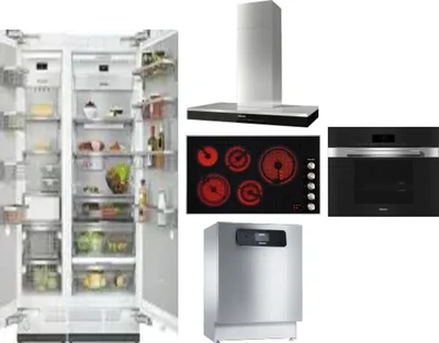 6 Piece Package Includes Refrigerator, Freezer, Cooktop, Wall Oven, Hood And Dishwasher