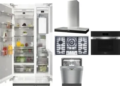 6 Piece Package Includes Refrigerator, Freezer, Cooktop, Wall Oven, Hood And Dishwasher