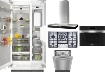 6 Piece Package Includes Refrigerator, Freezer, Cooktop, Wall Oven, Hood And Dishwasher