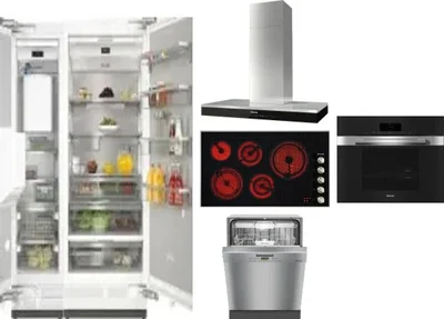 6 Piece Package Includes Refrigerator, Freezer, Cooktop, Wall Oven, Hood And Dishwasher